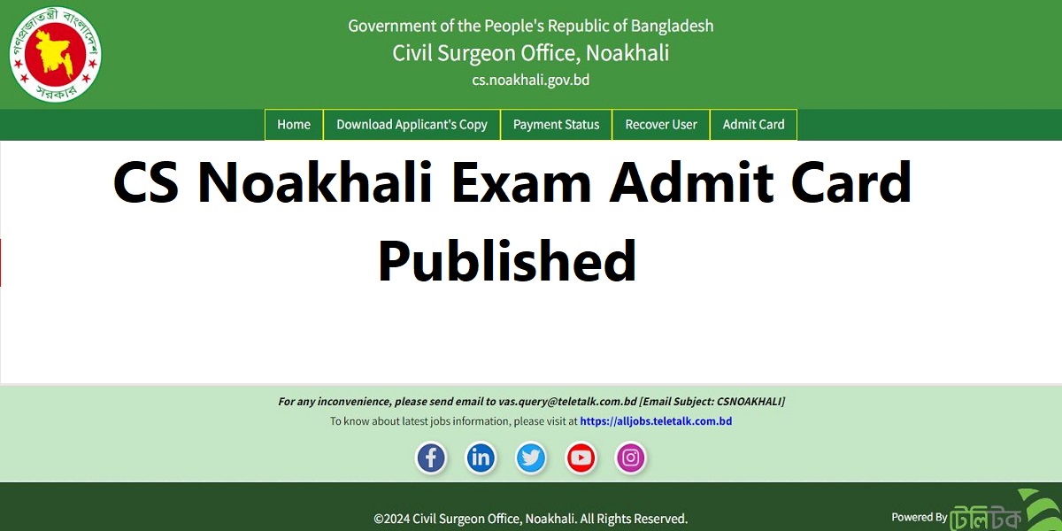 Civil surgeon noakhali admit card