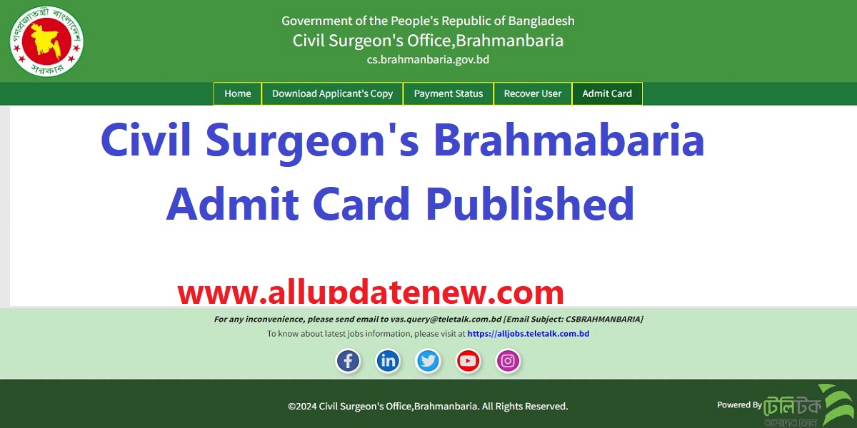 Civil surgeon brahmanbaria admit card